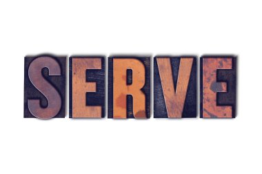 Serve Concept Isolated Letterpress Word clipart