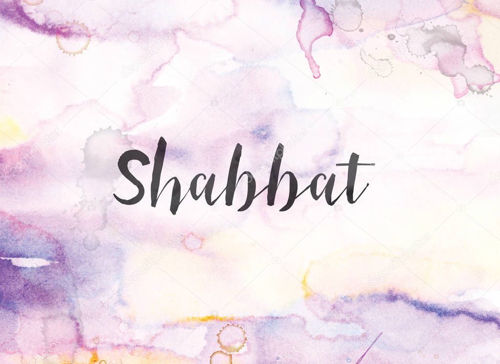 Shabbat Concept Watercolor and Ink Painting