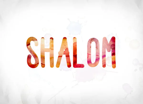 Shalom Concept aquarelle peinte Word Art — Photo