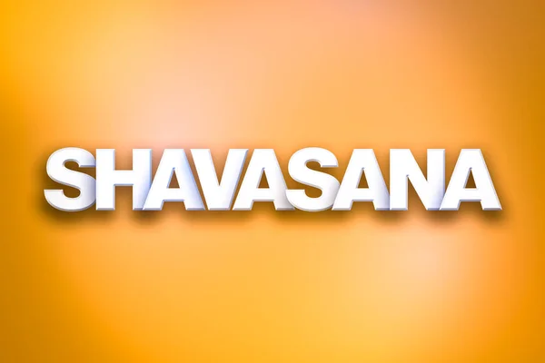 Shavasana tema Palavra Arte em fundo colorido — Fotografia de Stock