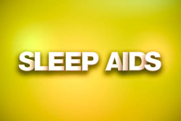 Sleep Aids Theme Word Arte em fundo colorido — Fotografia de Stock