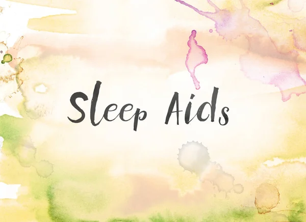 Sleep Aids Concetto Pittura ad acquerello e inchiostro — Foto Stock