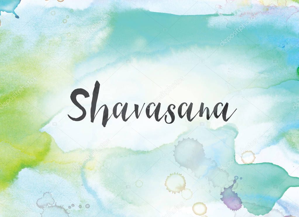 Shavasana Concept Watercolor and Ink Painting