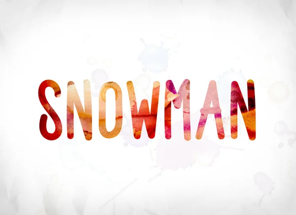 Sněhulák koncepce malované akvarel slovo umění — Stock fotografie