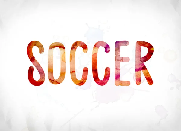 Concetto di calcio dipinto ad acquerello Word Art — Foto Stock