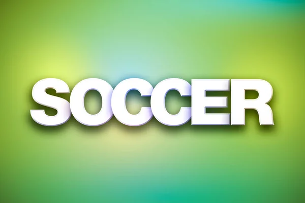 Fotboll tema ordet konst på färgstarka bakgrund — Stockfoto