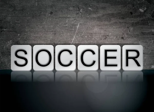 Fotboll konceptet klinkergolv Word — Stockfoto
