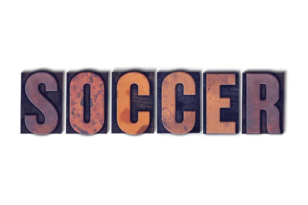 Concetto di calcio isolato Letterpress Word — Foto Stock