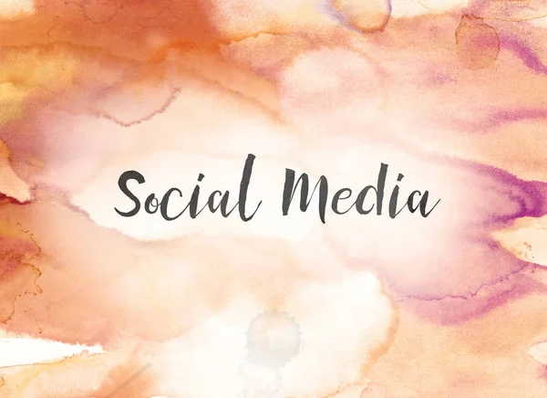 Social Media Konzept Aquarell und Tuschemalerei — Stockfoto