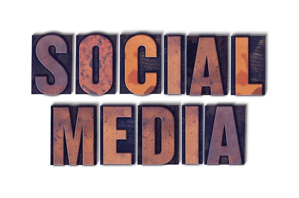 Szociális média fogalma elszigetelt Magasnyomó szó — Stock Fotó