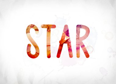 Yıldız kavramı suluboya Word Art boyalı