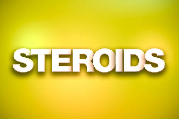Szteroidok téma Word Art színes háttérrel — Stock Fotó