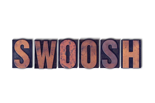 Swoosh Concept Isolated Letterpress Word — Stock Photo, Image