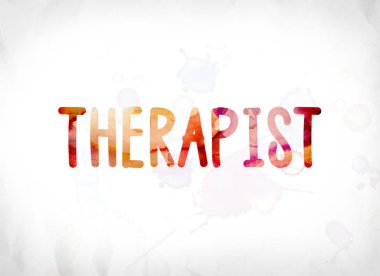 Sulu Boya Word Art boyalı terapisti kavramı