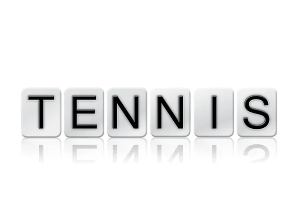 Tenniskonzept gekachelt Wort isoliert auf weiß — Stockfoto