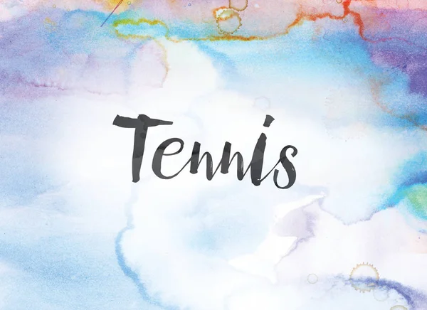 Concept de tennis Aquarelle et peinture à l'encre — Photo