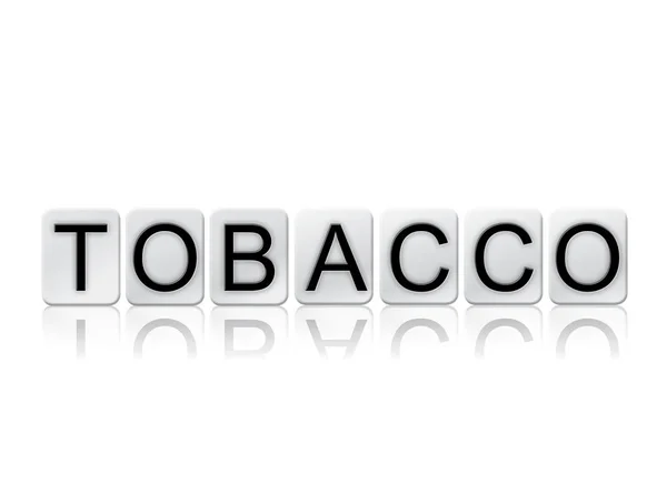 Concetto di tabacco Parola piastrellata isolata su bianco — Foto Stock