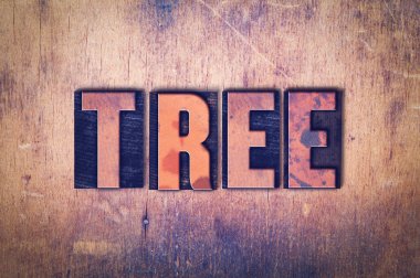 Ahşap arka plan ağaç Tema Letterpress kelime