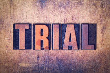 Ahşap arka plan üzerinde deneme Tema Letterpress kelime