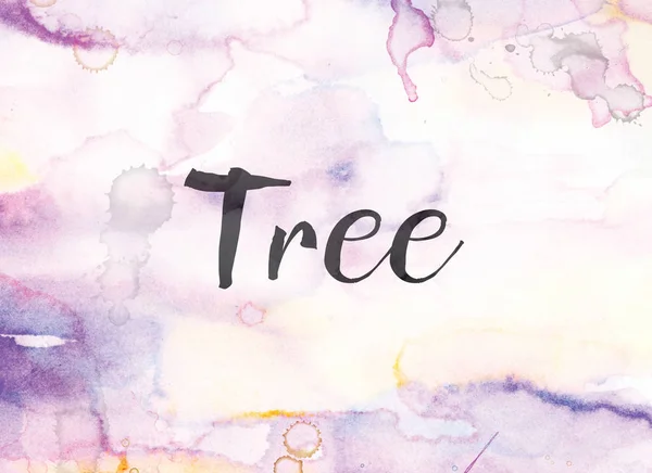 Conceito Árvore Aquarela e Tinta Pintura — Fotografia de Stock