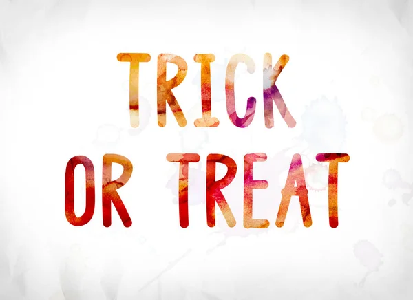 Trick or Treat Concept Painted Watercolor Word Art — Stock Photo, Image