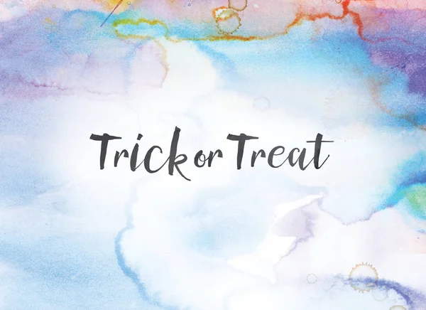 Trick or Treat Concept Acuarela y pintura de tinta — Foto de Stock