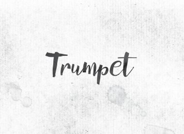 Trompet kavramı mürekkep Word ve Tema boyalı