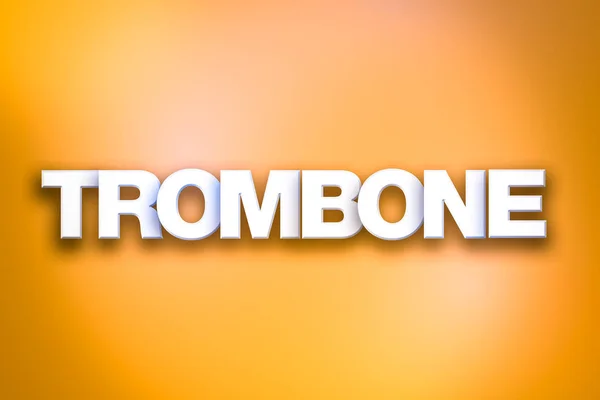 Tema Trombone Word Art sobre fondo colorido — Foto de Stock