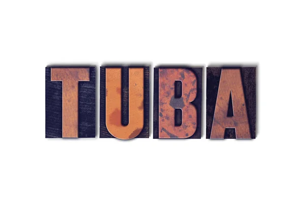 Tuba Concepto aislado Letterpress Palabra —  Fotos de Stock