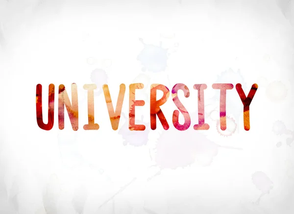 Concepto Universitario Acuarela Pintada Word Art — Foto de Stock