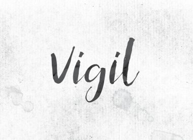 Gece nöbeti kavramı mürekkep Word ve Tema boyalı