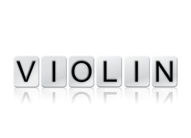 Kiremitli Word üzerinde beyaz izole keman kavramı