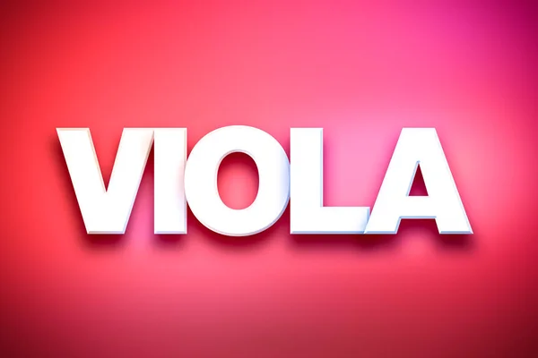 Viola Thema Wort Kunst auf buntem Hintergrund — Stockfoto