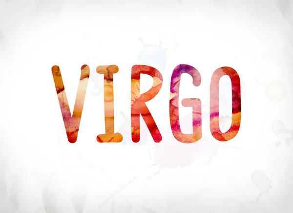 Virgo Concepto Acuarela Pintada Word Art —  Fotos de Stock