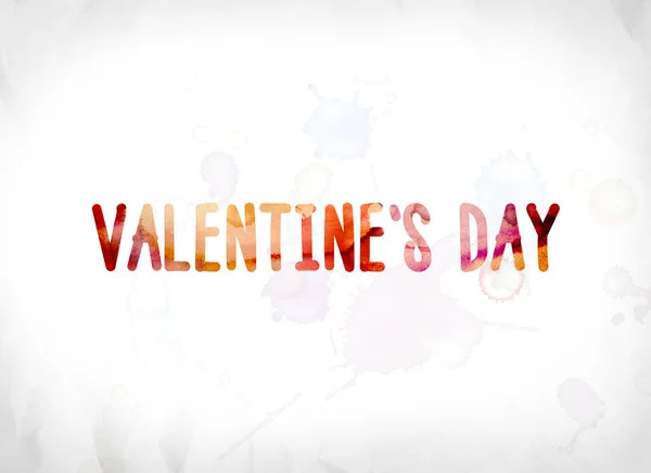 Valentine 's Day Concept Painted Watercolor Word Art — стоковое фото