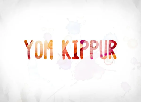Yom Kippur konceptet målade akvarell ordet konst — Stockfoto