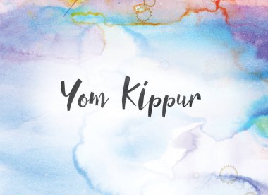 Yom Kippur Concept Watercolor and Ink Painting clipart