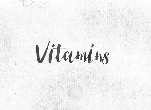 Conceito de vitaminas pintado tinta palavra e tema — Fotografia de Stock