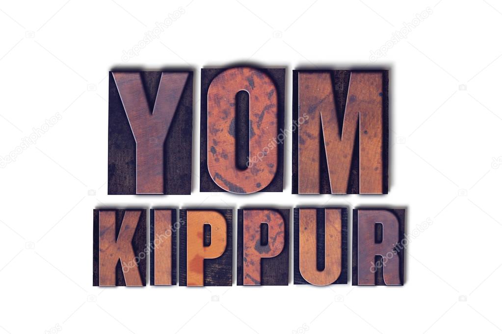 Yom Kippur Concept Isolated Letterpress Word