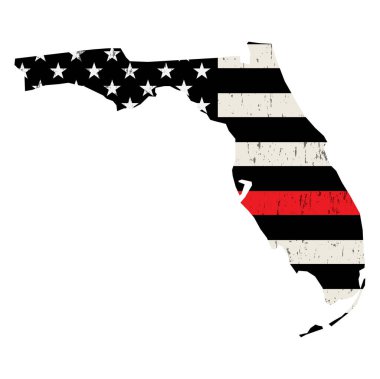 Florida Eyaleti İtfaiyecisi Bayrak İllüstrasyonunu Destekliyor