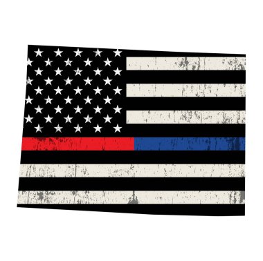 Colorado Eyaleti Polisi ve İtfaiyeci Destek Bayrağı Illustrati