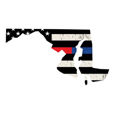 Maryland Polisi ve İtfaiyeci Desteği Illustrati Bayrağı