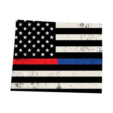 State of Wyoming Police and Firefighter Support Flag Illustratio