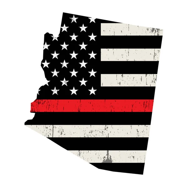 State of Arizona Firefighter Support Flag Illustration - Stok Vektor