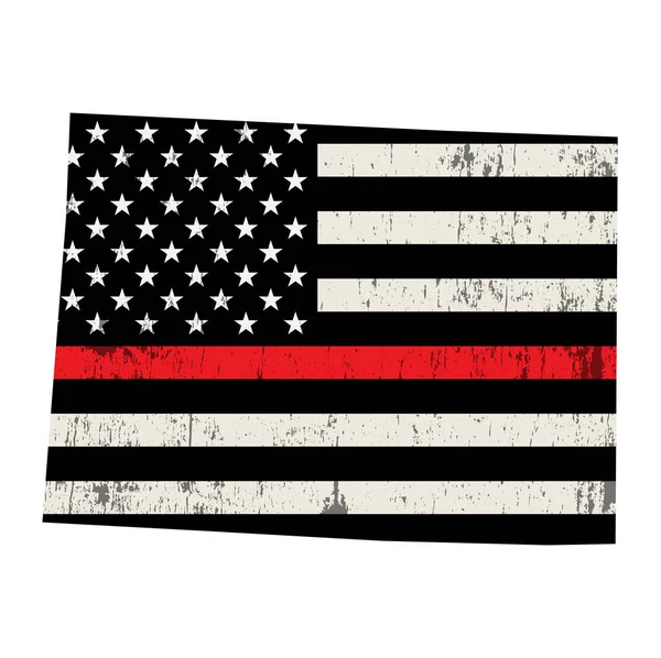 Stato del Colorado Firefighter Support Flag Illustrazione — Vettoriale Stock