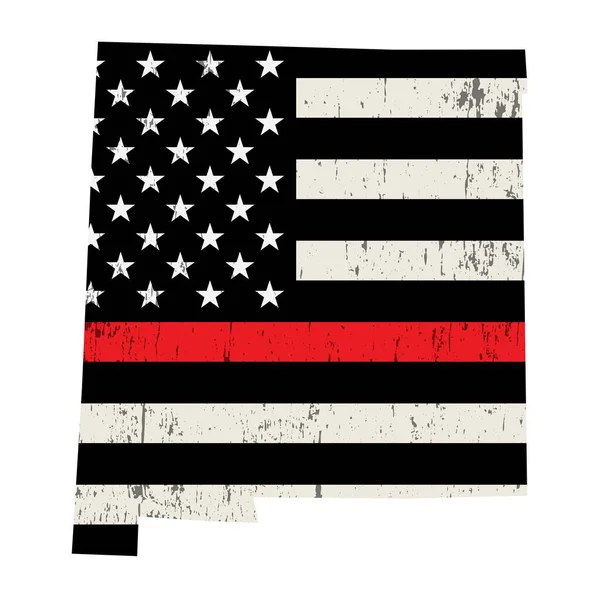 State of New Mexico Firefighter Support Flag Illustration — 스톡 벡터