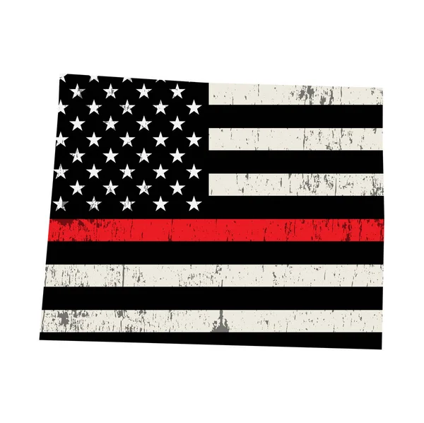 State of Wyoming Firefighter Support Flag Illustration — 스톡 벡터