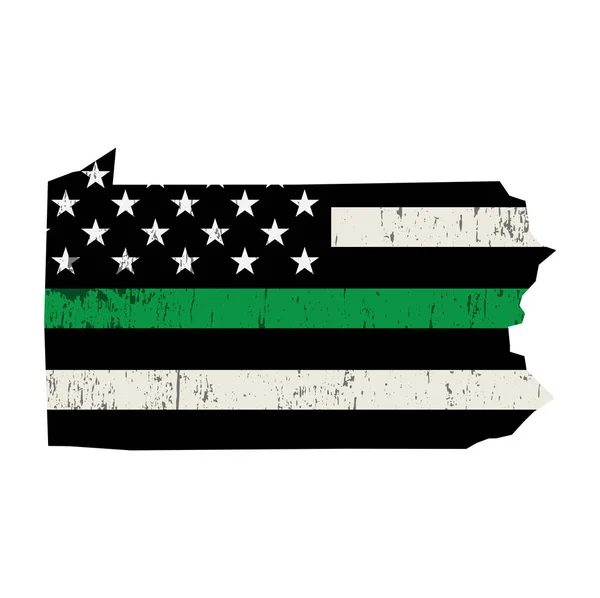 Estado da Pensilvânia Apoio Militar Bandeira Americana Illustratio — Vetor de Stock