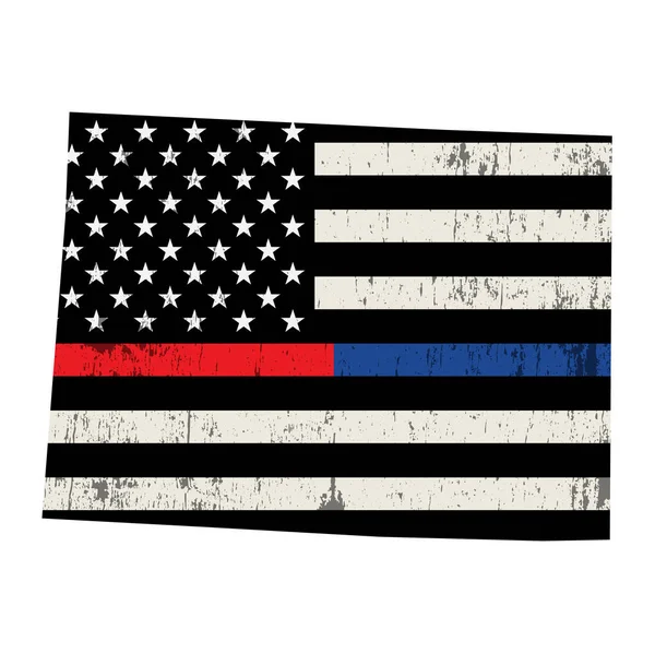 Bandera de Apoyo a la Policía y Bomberos del Estado de Colorado Illustrati — Vector de stock