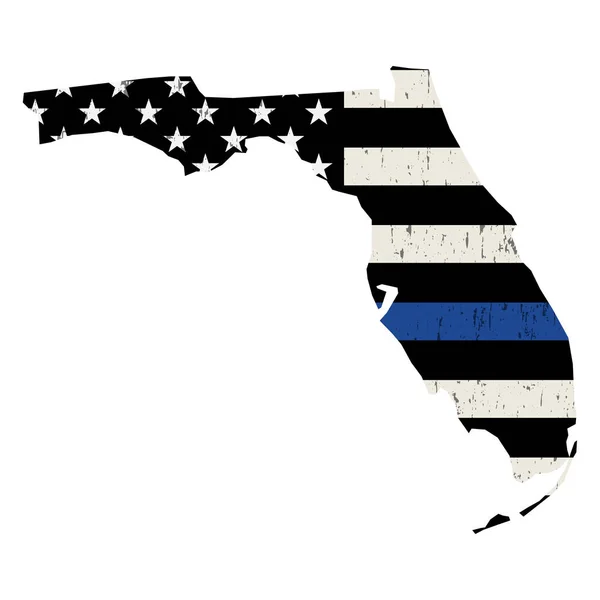 stock vector State of Florida Police Support Flag Illustration